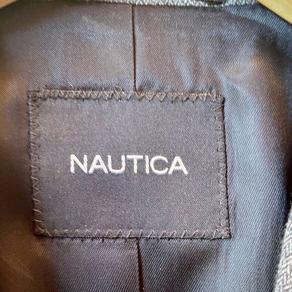 BLUE BLAZER NAUTICA SILK BLEND 3 BUTTON BLAZER SIZE 37S EUC - Picture 3 of 5